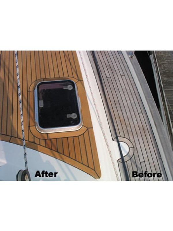 Before & after Teak Clean