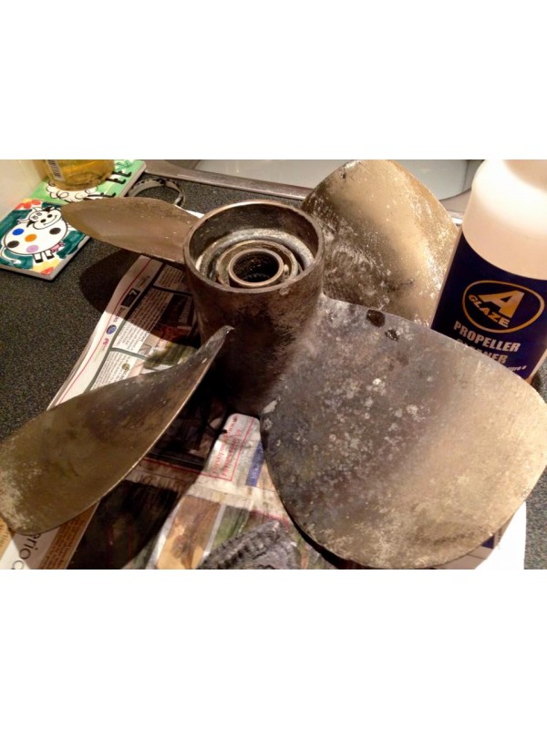 Propeller prior to cleaning with Propeller Cleaner